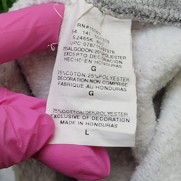 Champion C-Logo Sweatshirt Large 23x25 Baggy Cropped Gray - Picture 6 of 12